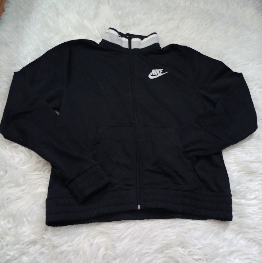 Nike full up zip womens black flece jacket